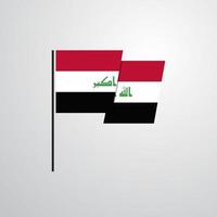 vecteur de conception de drapeau agitant l'irak