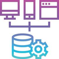 développement de logiciels de plate-forme de base de données de service Web - icône de gradient vecteur