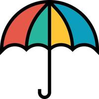 Parapluie de soutien de protection contre la pluie seo et web - icône de contour rempli vecteur