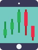 profit en ligne de la tablette commerciale - icône plate vecteur