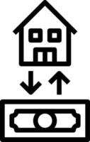 L'échange d'hypothèques maison d'investissement - icône de contour vecteur