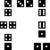 Plateau de casino de jeu de dominos - icône solide vecteur