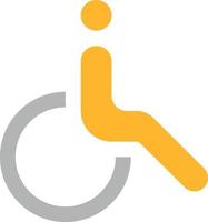 personne handicapée en fauteuil roulant - icône plate vecteur