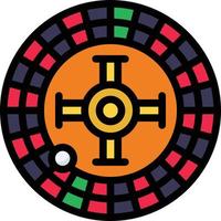 roulette casino ball roll jeu - icône de contour rempli vecteur