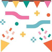 fête de félicitations fête d'anniversaire confettis - icône plate vecteur