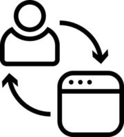 développement de logiciels d'expérience utilisateur d'interaction - icône de contour vecteur