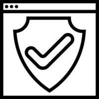 développement de logiciels de protection de site Web de sécurité - icône de contour vecteur