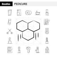 pédicure pack d'icônes dessinés à la main pour les concepteurs et les développeurs icônes de lotion lotion baignoire savon crème de beauté cosmétique vecteur cosmétique