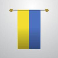 drapeau ukrainien suspendu vecteur