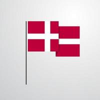 danemark agitant le drapeau vecteur de conception