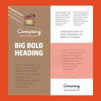 modèle d'affiche de société d'affaires de cheminée avec place pour le texte et les images vecteur de fond