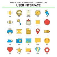 interface utilisateur ligne plate jeu d'icônes conception d'icônes de concept d'entreprise vecteur