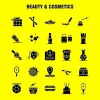 ensemble d'icônes de glyphe solide de beauté et de cosmétiques pour l'infographie le kit uxui mobile et la conception d'impression incluent l'emplacement cosmétique de rasoir de coupe de lame l'ensemble d'icônes de bain de beauté cosmétique vecteur