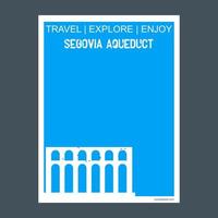 aqueduc de segovia espagne monument repère brochure style plat et typographie vecteur