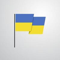 ukraine agitant le vecteur de conception de drapeau