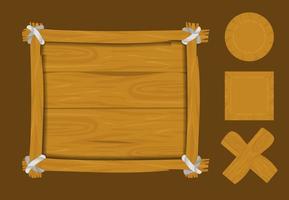 illustration vectorielle de jeu de modèle en bois ui, menu de conception simple de concept vecteur