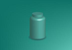 bouteille vecteur réaliste 3d, illustration fond propre produit médical signe isolé, pharmacie paquet icône vierge médical sain