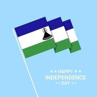 conception typographique de la fête de l'indépendance du lesotho avec vecteur de drapeau