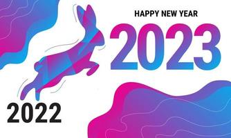 bonne année 2023 illustration de conception de logo de bannière de voeux, vecteur de nouvel an 2023 créatif et coloré. eps10
