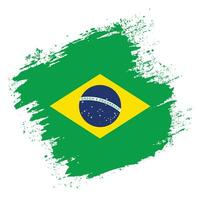 nouvelle conception du drapeau grunge du brésil vecteur