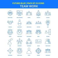 icônes de travail d'équipe pack d'icônes futuro bleu 25 vecteur