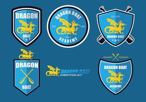 Dragon boat academy logo set vector
