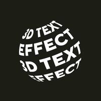 effet de texte 3d rond nouvelle conception de typographie vecteur