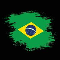 nouveau vecteur de drapeau grunge brésil en détresse