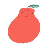 fruit de mandarine ou de dekopon, illustration de vecteur plat dessin animé dessiné à la main isolé sur fond blanc. délicieux dessin d'agrumes. point de repère de l'île coréenne de jeju.