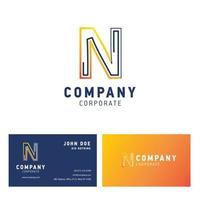 création de logo d'entreprise n avec vecteur de carte de visite