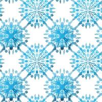 modèle sans couture avec illustration de flocons de neige texturés stylisés en bleu vecteur