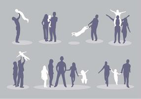 Familia Silhouette Vector Icon Pack