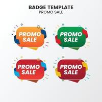 collection de modèles de badges de vente à plat vecteur