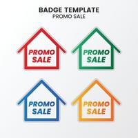 collection de modèles de badges de vente à plat vecteur