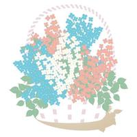 illustration vectorielle. grand panier blanc avec flowers.eps vecteur