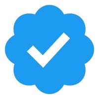 chèque bleu, marque de compte officielle pour les réseaux sociaux populaires. vecteur
