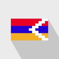 drapeau de la république du haut-karabakh vecteur de conception à longue ombre