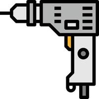 construction d'outils de perceuse électrique - icône de contour rempli vecteur