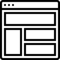 développement de logiciels de site Web de mise en page - icône de contour vecteur