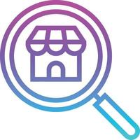 recherche boutique loupe maison ecommerce - icône dégradé vecteur