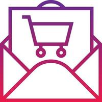 e-mail shopping abonnement panier ecommerce - icône dégradé vecteur