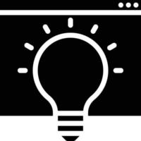 idée site web ampoule - icône solide vecteur