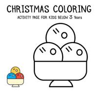 Livre d'activités de coloriage de Noël pour les enfants de moins de 3 ans vecteur