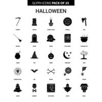 jeu d'icônes vectorielles glyphe halloween vecteur