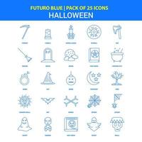 pack d'icônes halloween futuro bleu 25 icônes vecteur