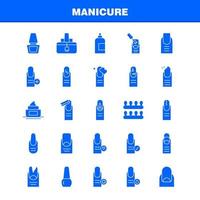 manucure solide glyphe pack d'icônes pour les concepteurs et les développeurs icônes de soins de santé français manucure medicalcross art soins de beauté manucure vecteur