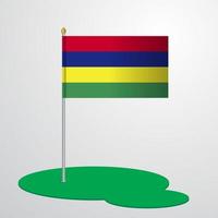 mât du drapeau mauricien vecteur