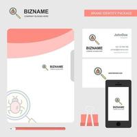 recherche bogue entreprise logo fichier couverture carte de visite et application mobile conception illustration vectorielle vecteur