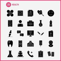 icône de glyphe solide de santé pour l'impression Web et le kit uxui mobile tel que l'écran de surveillance soins de santé hôpital téléphone médical téléphone urgence eps 10 vecteur