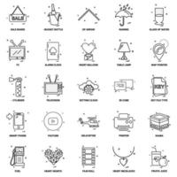 25 jeu d'icônes de ligne de mélange de concept d'entreprise vecteur